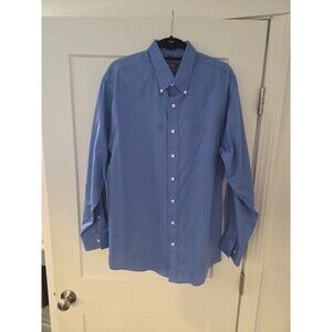 #152 Kenneth Cole Reaction Men's XL 17-17.5 34/35 Blue button up shirt